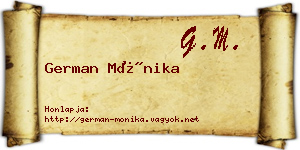 German Mónika névjegykártya